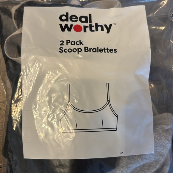 NWT Deal Worthy 2 pack scoop bralettes size XL (38DD and 40D) - Picture 2 of 4